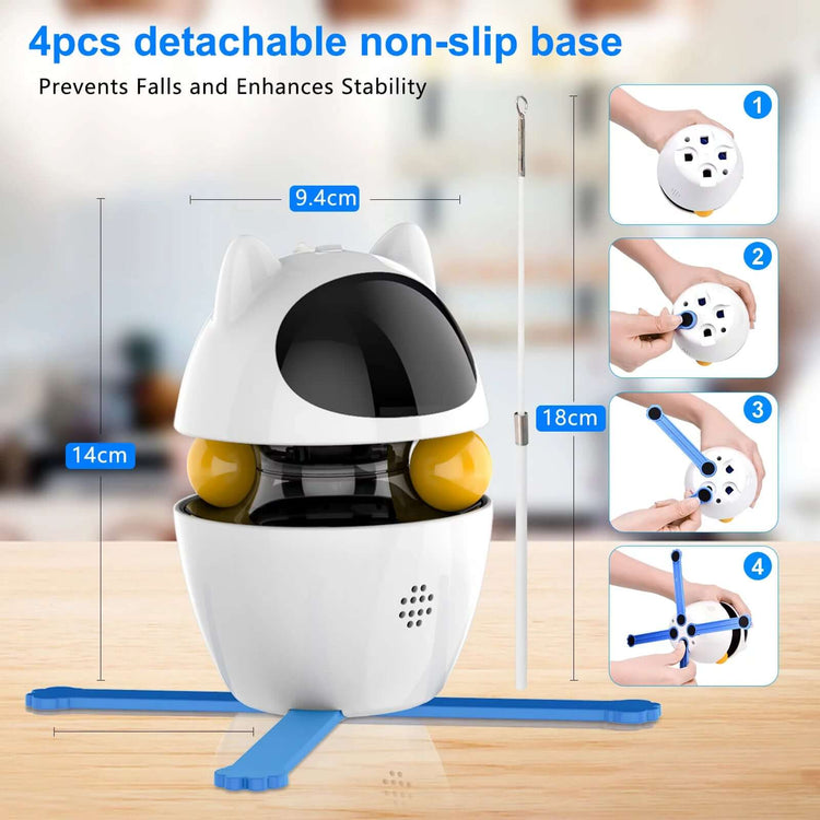 Automatic 3-in-1 Interactive Indoor Cat Toy with Laser and Feather Features