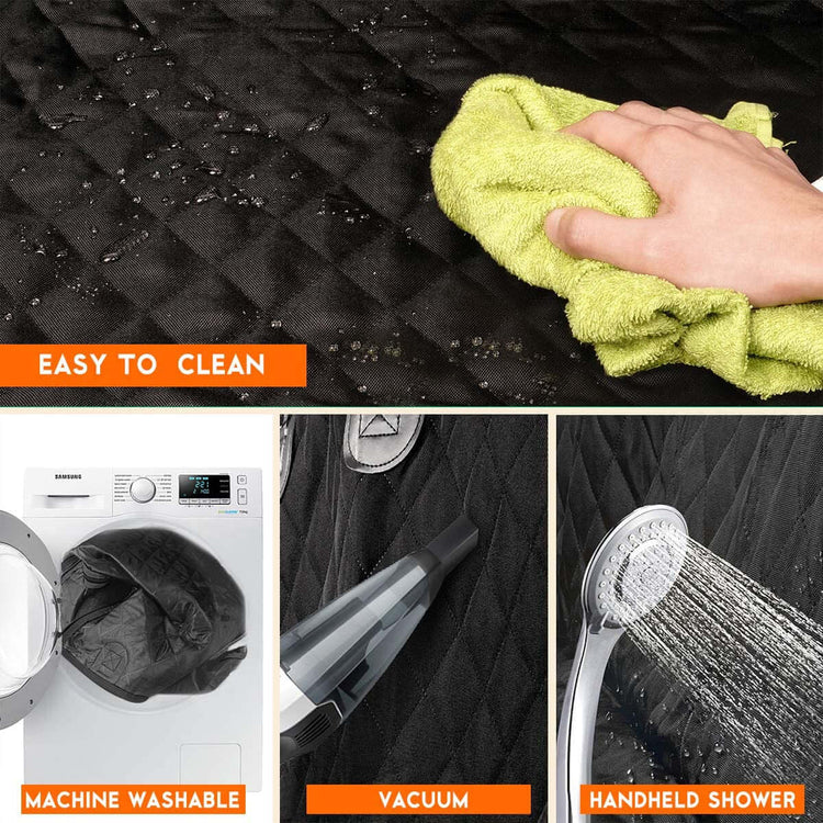 Dog Car Seat Cover - Waterproof and Durable Back Seat Protector for Pets- Black
