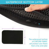 Cat Litter Mat - Double Layer Waterproof Urine Trapper, Non-Slip, Black