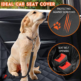 Dog Car Seat Cover - Waterproof and Durable Back Seat Protector for Pets- Black