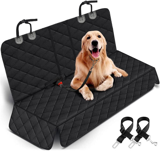 Dog Car Seat Cover - Waterproof and Durable Back Seat Protector for Pets- Black
