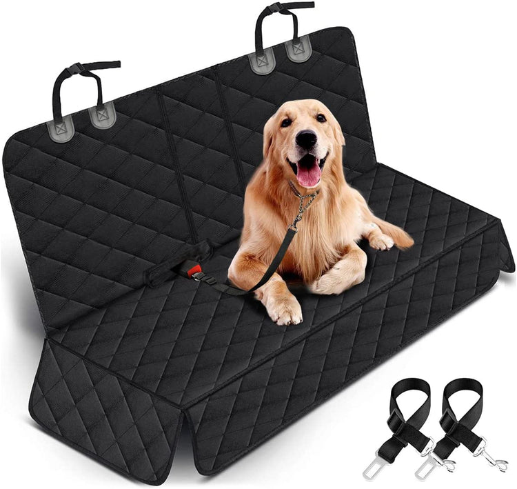 Dog Car Seat Cover - Waterproof and Durable Back Seat Protector for Pets- Black
